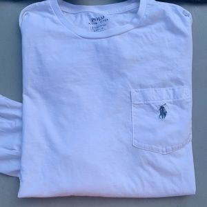White long sleeve polo shirt